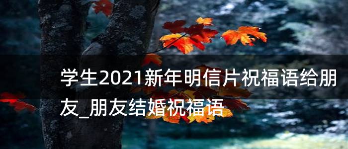 学生2021新年明信片祝福语给朋友_朋友结婚祝福语
