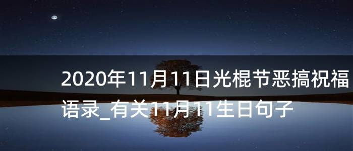 2020年11月11日光棍节恶搞祝福语录_有关11月11生日句子